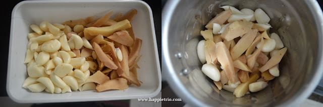 Step 1 - Peel ginger and garlic and keep them ready