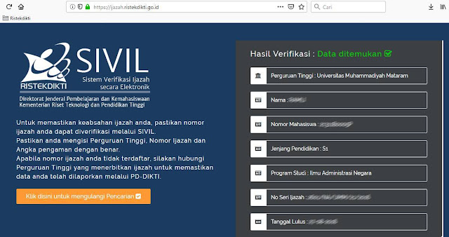 Mengecek Profil Diri Dan Ijazah Di Dikti Bagi Mahasiswa Dan Alumni Kampus Serta Cpns P3k Dan Asn Update 19 7 2019 Kingramli Com