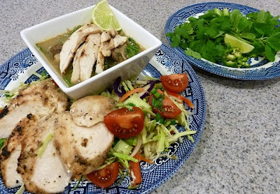 Asian Broccoli Slaw with Grilled Chicken and Faux Pho