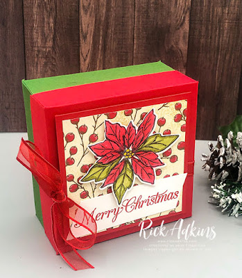 Today on my weekly YouTube Live I shared how to create a fun and festive gift box using the Poinsettia Petals Stamp Set and products from the Poinsettia Place Suite of products from the August-December Stampin' Up! Mini Catalog.  Click here to learn more!