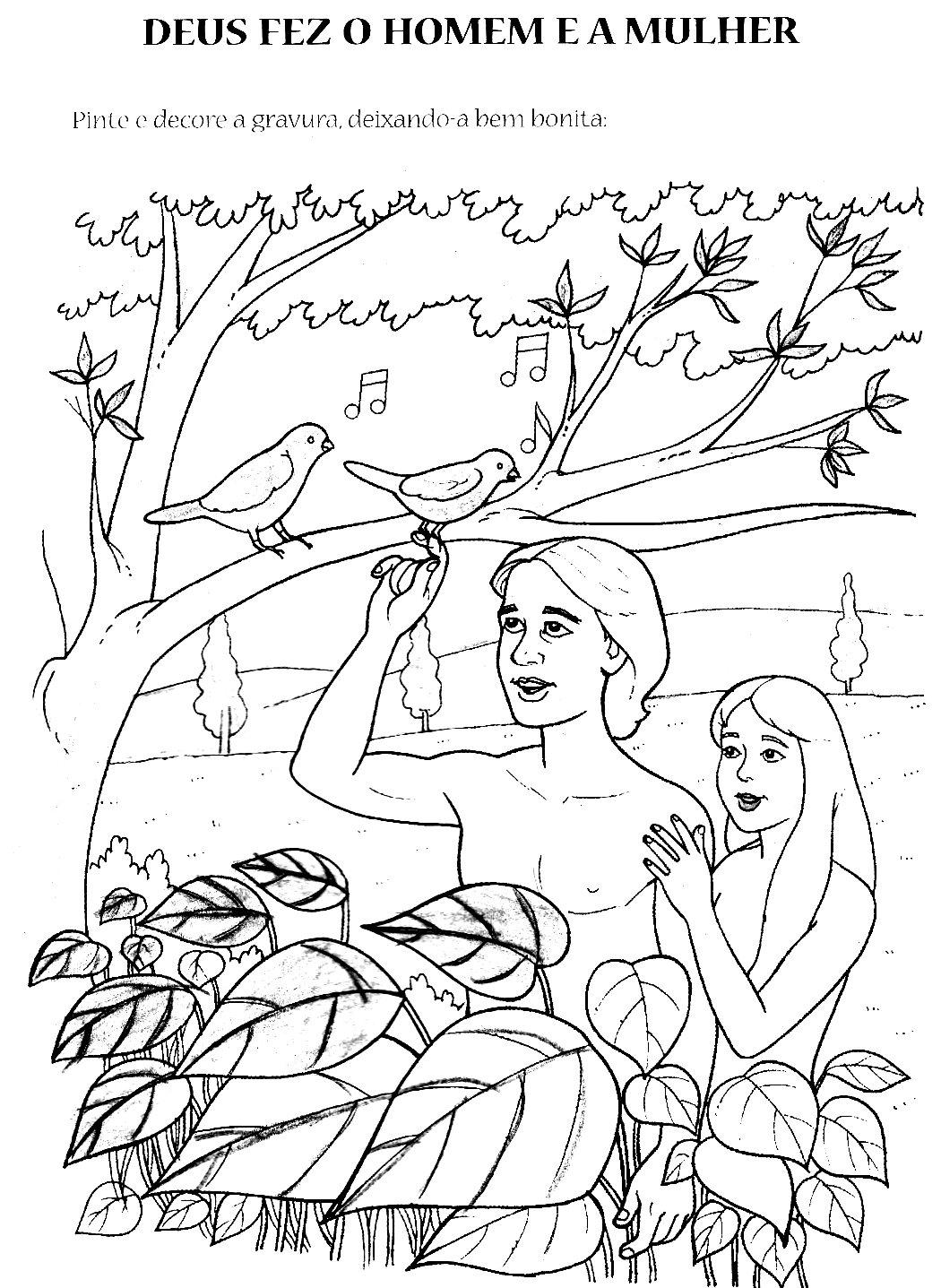 Escola Dominical Infantil: Atividade: Deus criou o homem e a mulher