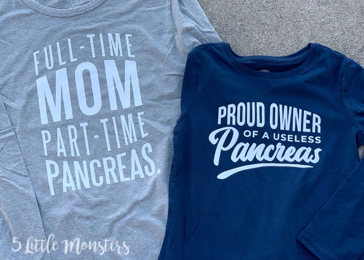 5 Little Monsters Type 1 Diabetes Awareness TShirts