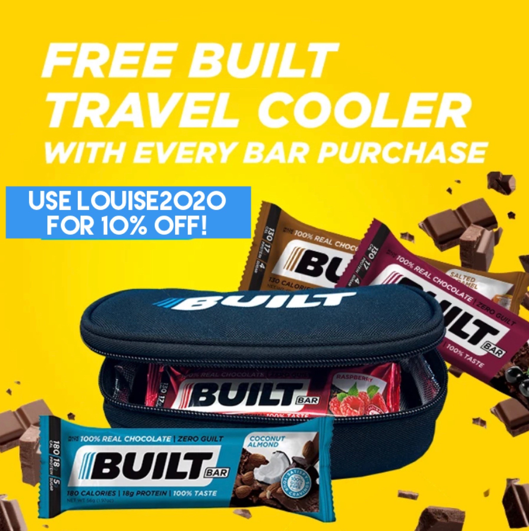 FREE TRAVEL COOLER with any Built Bars Purchase and 10 off!
