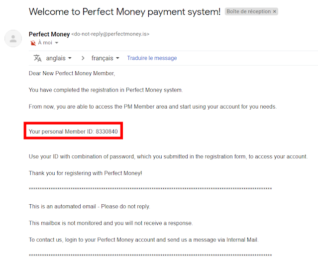 ID client perfect money