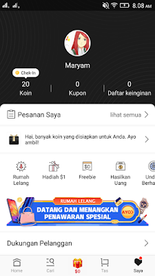 Cara Mendapatkan Dollar Gratis dari Aplikasi Vova Android