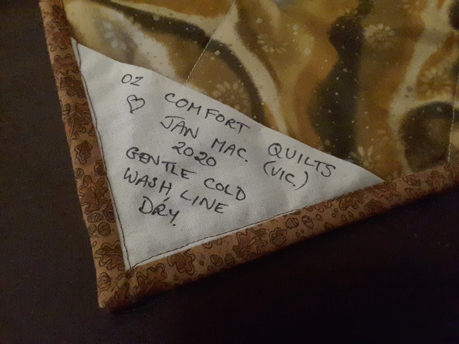 Oz Comfort Quilts. Oz Comfort Quilts' Labels For Bushfire Quilt Appeal.