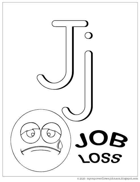 Job loss alphabet coloring page
