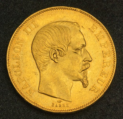 French Gold Coins 50 Francs gold coin Napoleon III