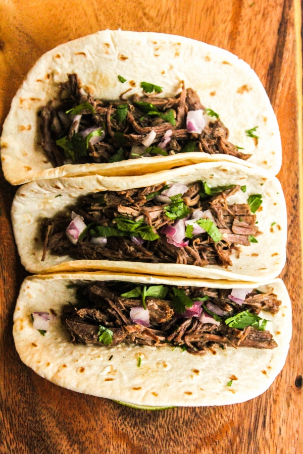 Pressure Cooker Beef Carnitas Tacos