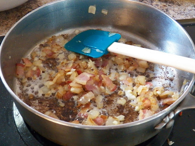 Cheese into the bechamel for Awesome Green Bean Casserole