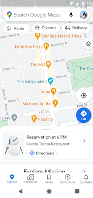Restaurantreservering gemaakt via Google Maps.