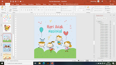 Template PowerPoint (PPT) Gambar Ucapan Selamat Hari Anak Nasional | GRATIS... Siap Pakai Tinggal Edit