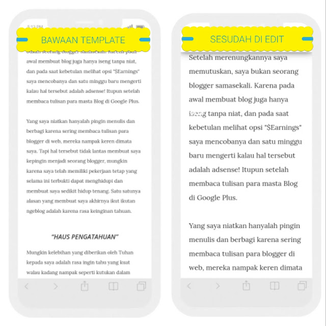 Cara merombak ukuran font template notable untuk versi mobile