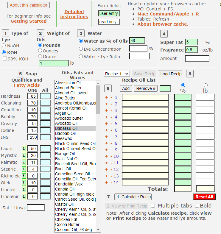 soap calculator cara mengguna keramatfarm