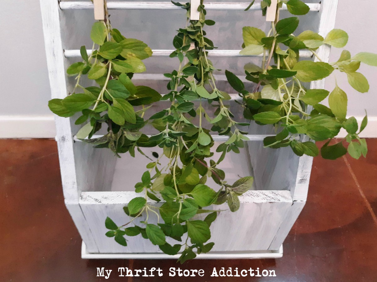 repurposed herb drying rack