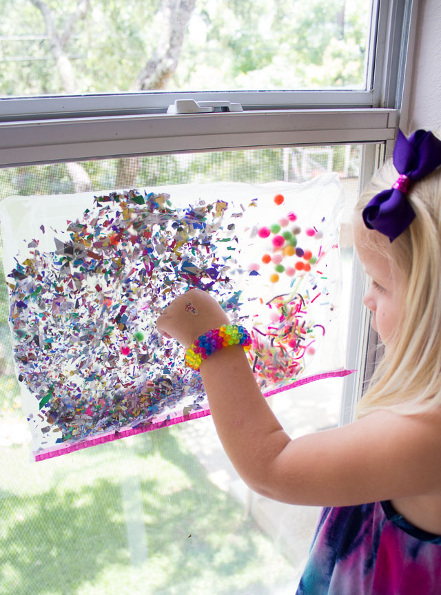 Kids will love this mixed media craft and sensory play project using Glad Press'n Seal! Cool Kids Craft with Glad Press'n Seal