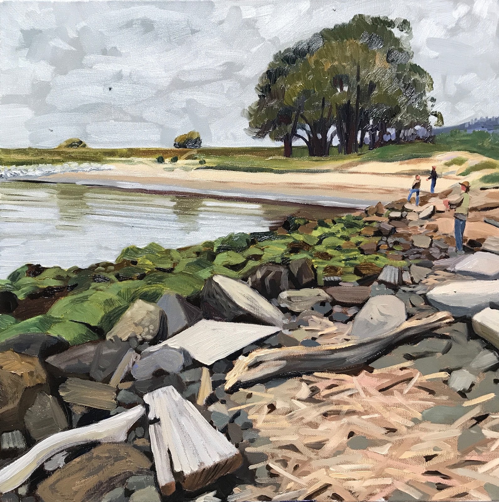 East Bay Landscape Painters Rebeca GarciaGonzalez, "Fishing Behind the Racetrack," oil on