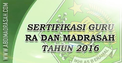 Keaktifan Data Guru Madrasah Calon Peserta Sertifikasi Guru Tahun 2016