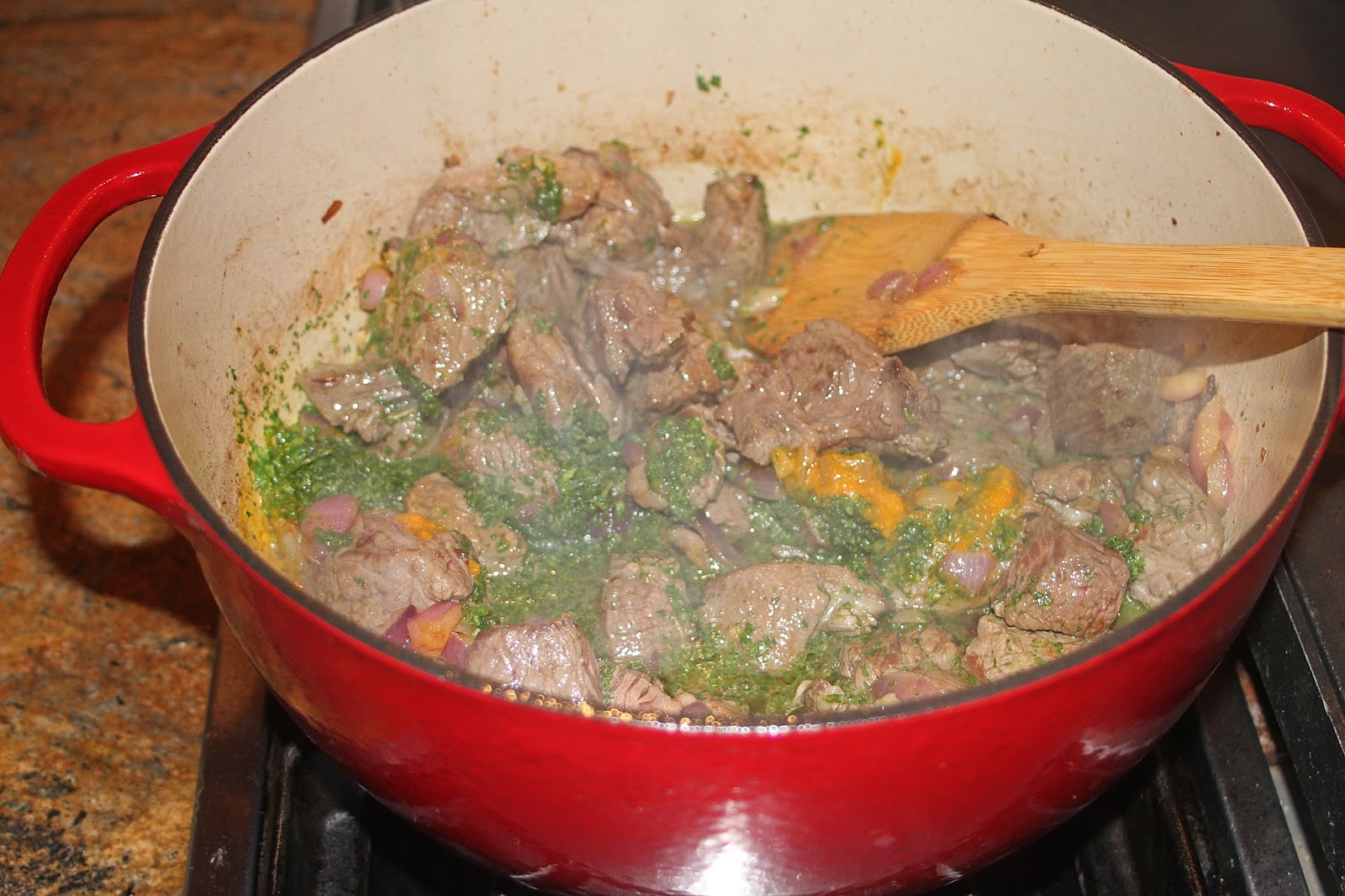 The Grub Files Cooking with Camissonia Peruvian Cilantro Beef Stew