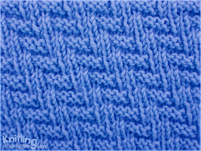The stitch uses only knit and purl stitches to create a Rib and Welt pattern