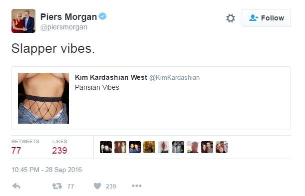 Image result for piers morgan calls kim kardashian a slapper