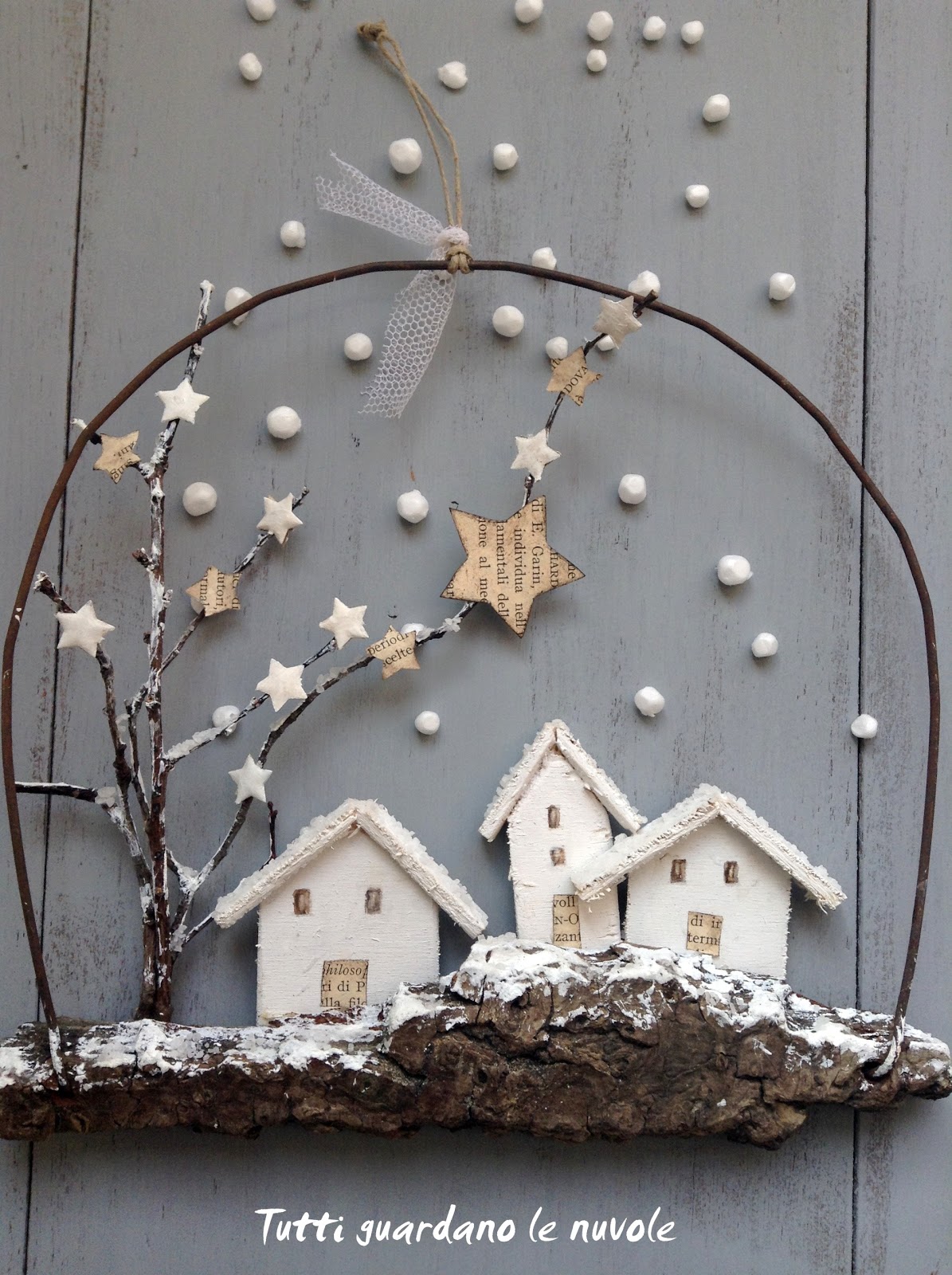Diy Christmas decor with bark and wire - Diy Fun World