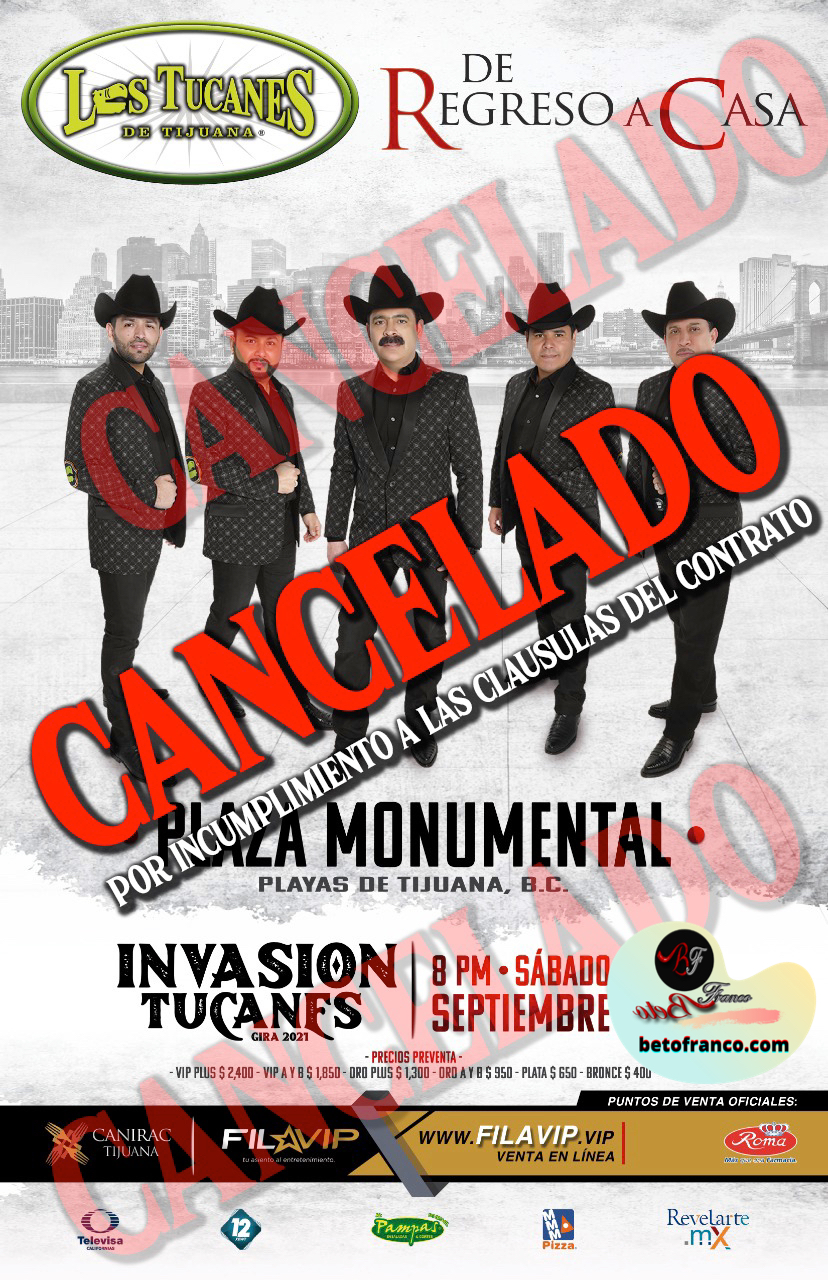 Los Tucanes de Tijuana cancelan presentación en Plaza Monumental de