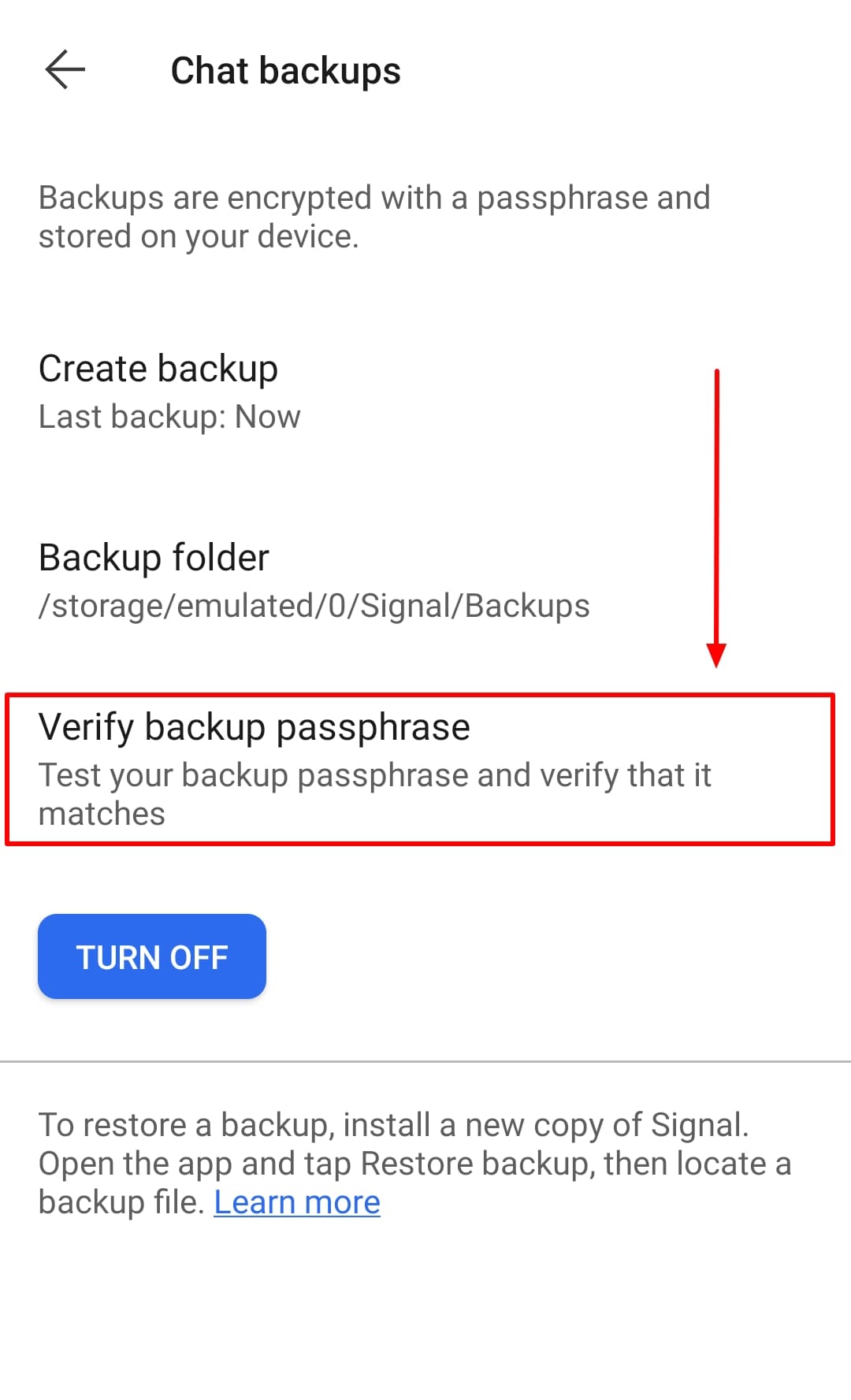 How to backup Signal messages?