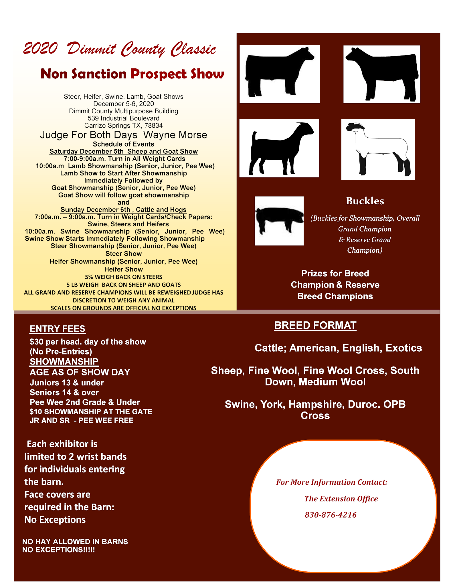 Bastrop County Extension & 4H 2020 Dimmit County Classic NonSanctioned Prospect Show