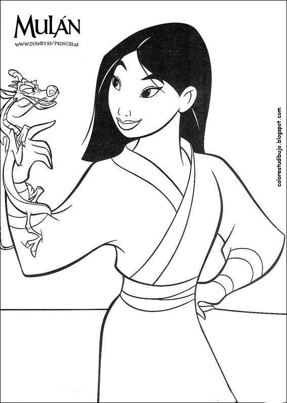 Dibujo de Mulan para colorear - COLOREA TUS DIBUJOS