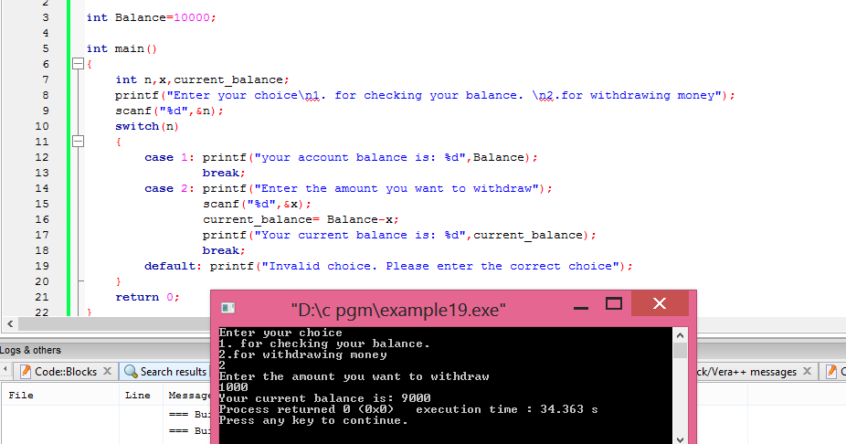 loop control statements in c