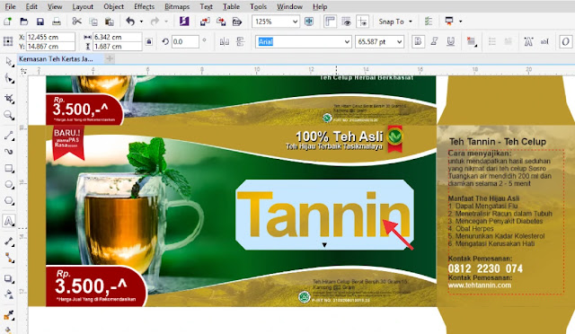  Kemasan  Teh CDR Cara Membuat Template Desain  Kemasan  Teh 