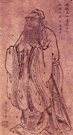 Confúcio -  pintor Wu Daozi entre  685-758