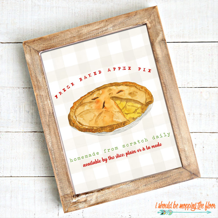Fresh Baked Apple Pie Printable