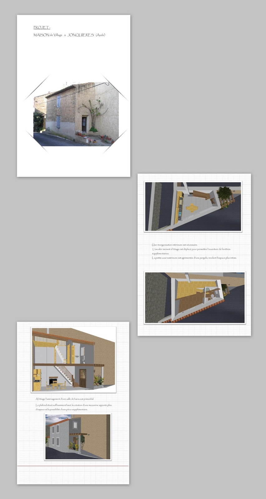 présentation projet architectural, aménagement intérieur et extérieur