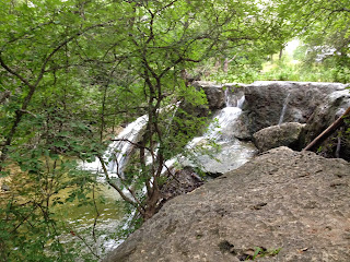 Waterfall along Bull Creek in Austin, Texas.