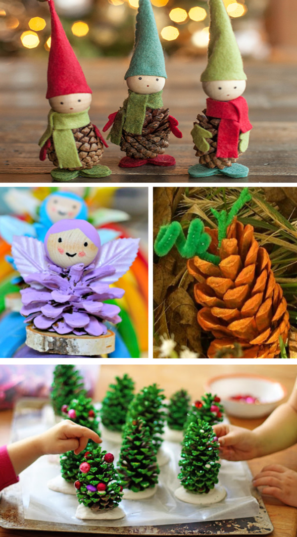 TONS of fun & creative pine-cone crafts for kids! #pineconecrafts #pinecones #fallcrafts #growingajeweledrose #activitiesforkids