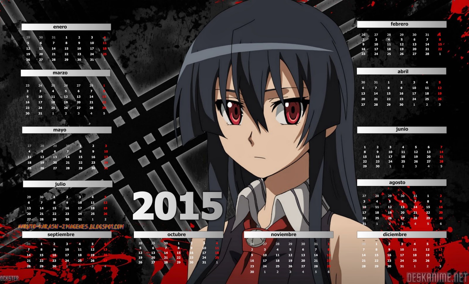 calendario akame ga kill 2015