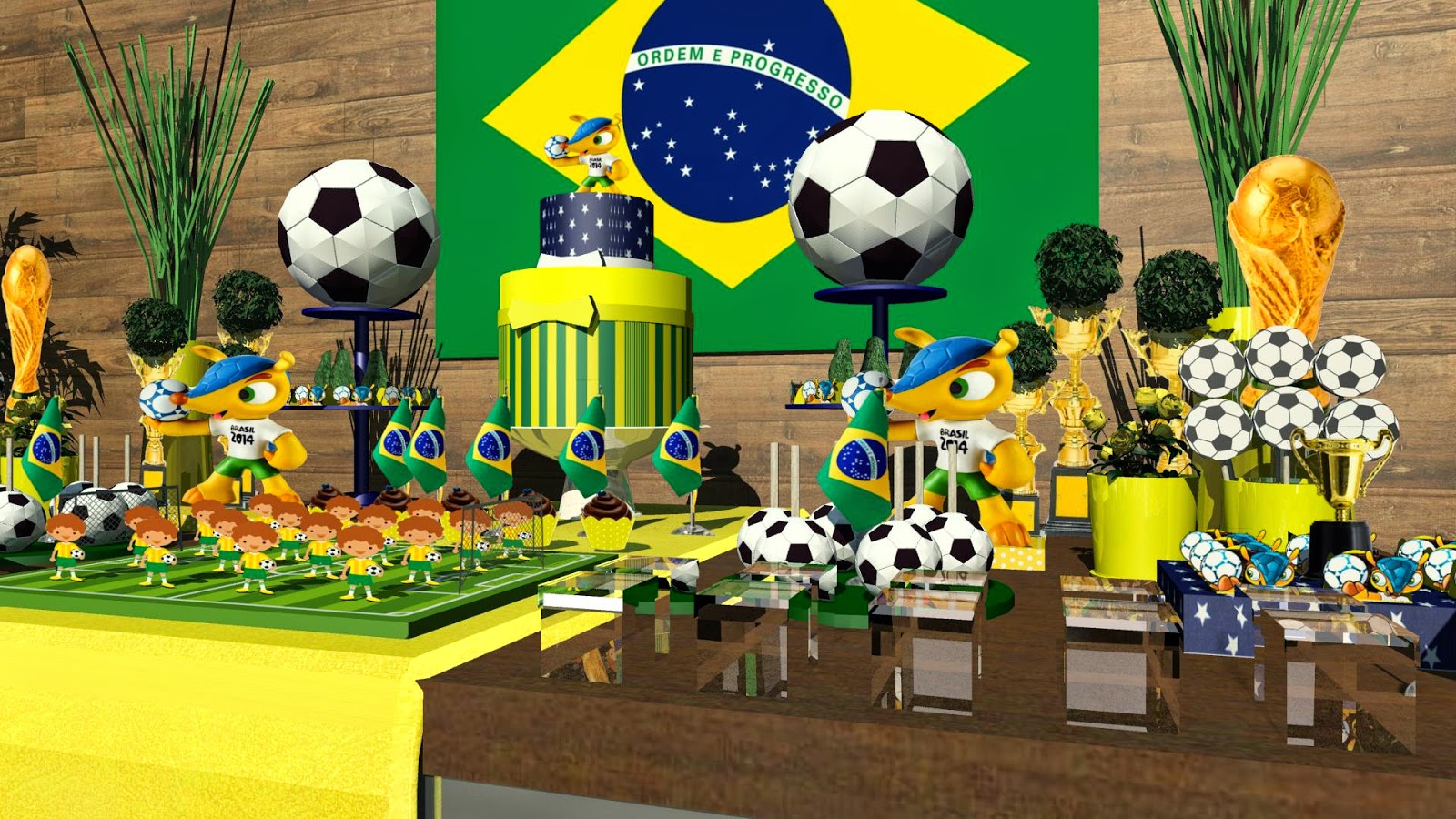 Decoração de Aniversário Copa do Mundo - Cantinho da Sonia Moura