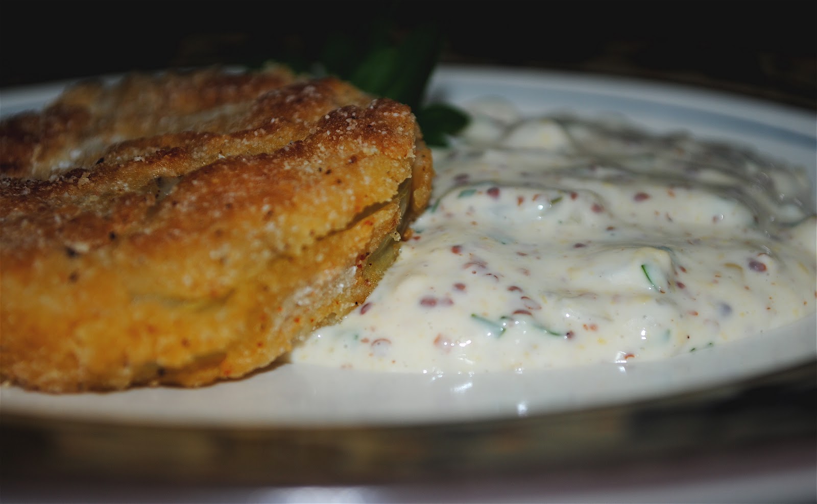 Recipe Doodle FRIED GREEN TOMATOES WITH BREAD AND BUTTER PICKLE REMOULADE