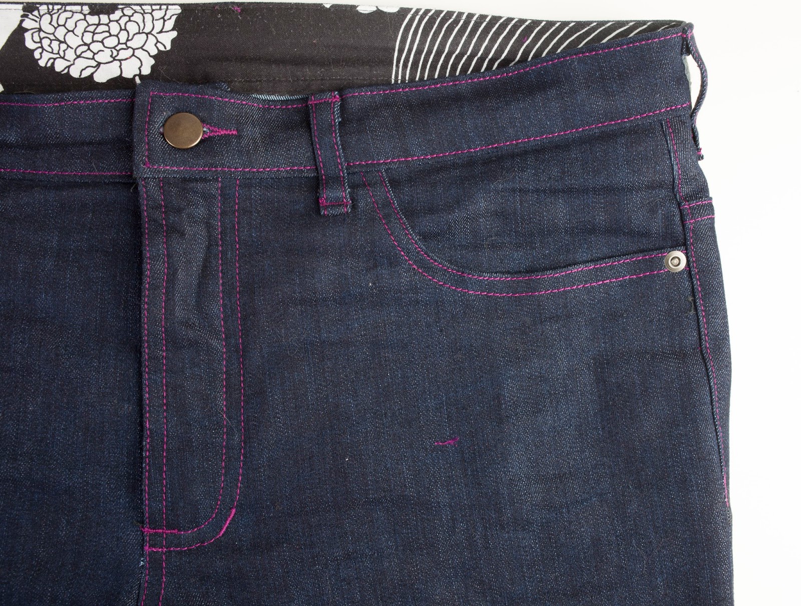 UNLIKELY: Ginger Jeans! Cone Mills Stretch Denim with Purple Topstitching