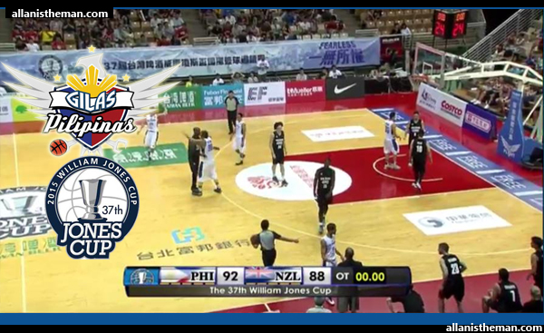Gilas Pilipinas defeats New Zealand with 92-88 overtime victory - Jones Cup 2015