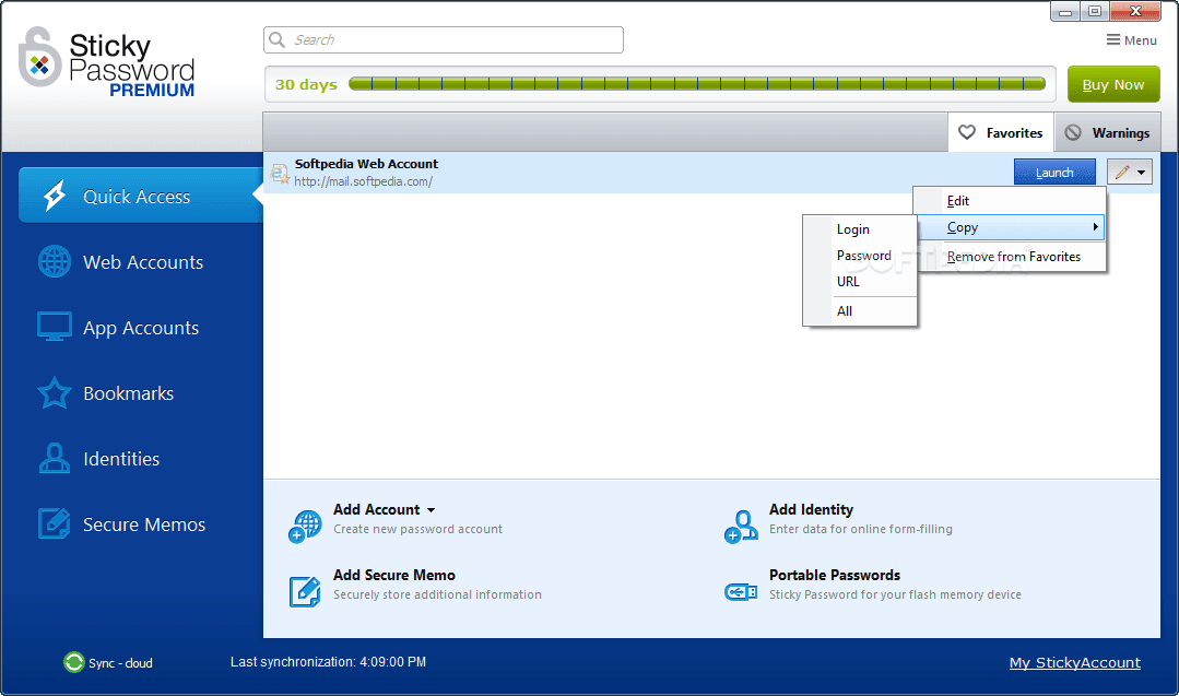 sticky password error 2001