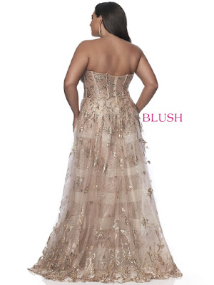Sweetheart Blush Plus Size Prom Champagne/Rose Gold Color dress