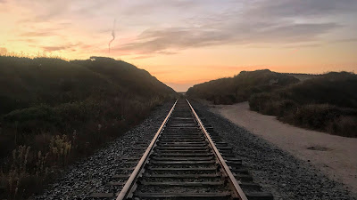 Wallpaper Railway, Twilight, Landscape