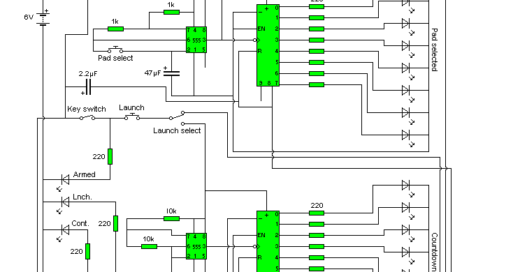 Simple Model Rocket Launch Controller Circuit Diagram