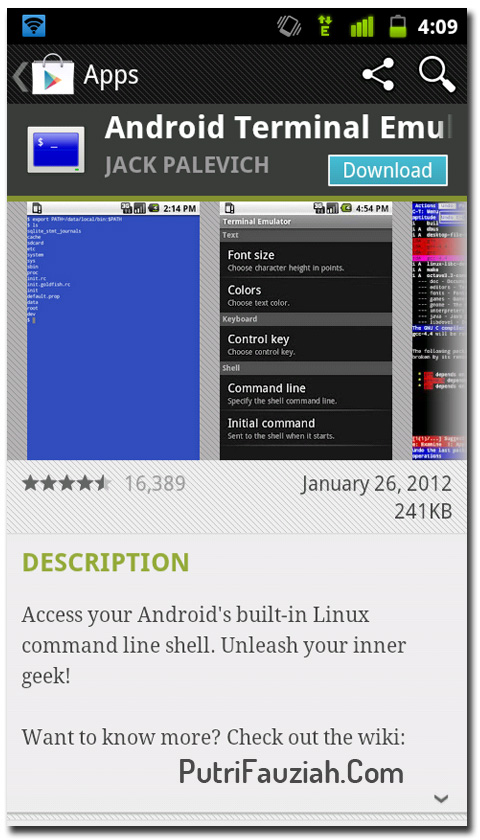 Android Terminal Emulator. Android Terminal. Install app through Terminal on Android. Android term
