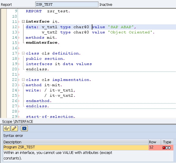 SAP ABAP 4 Tutorial Interface Data are Valued by DATA VALUES