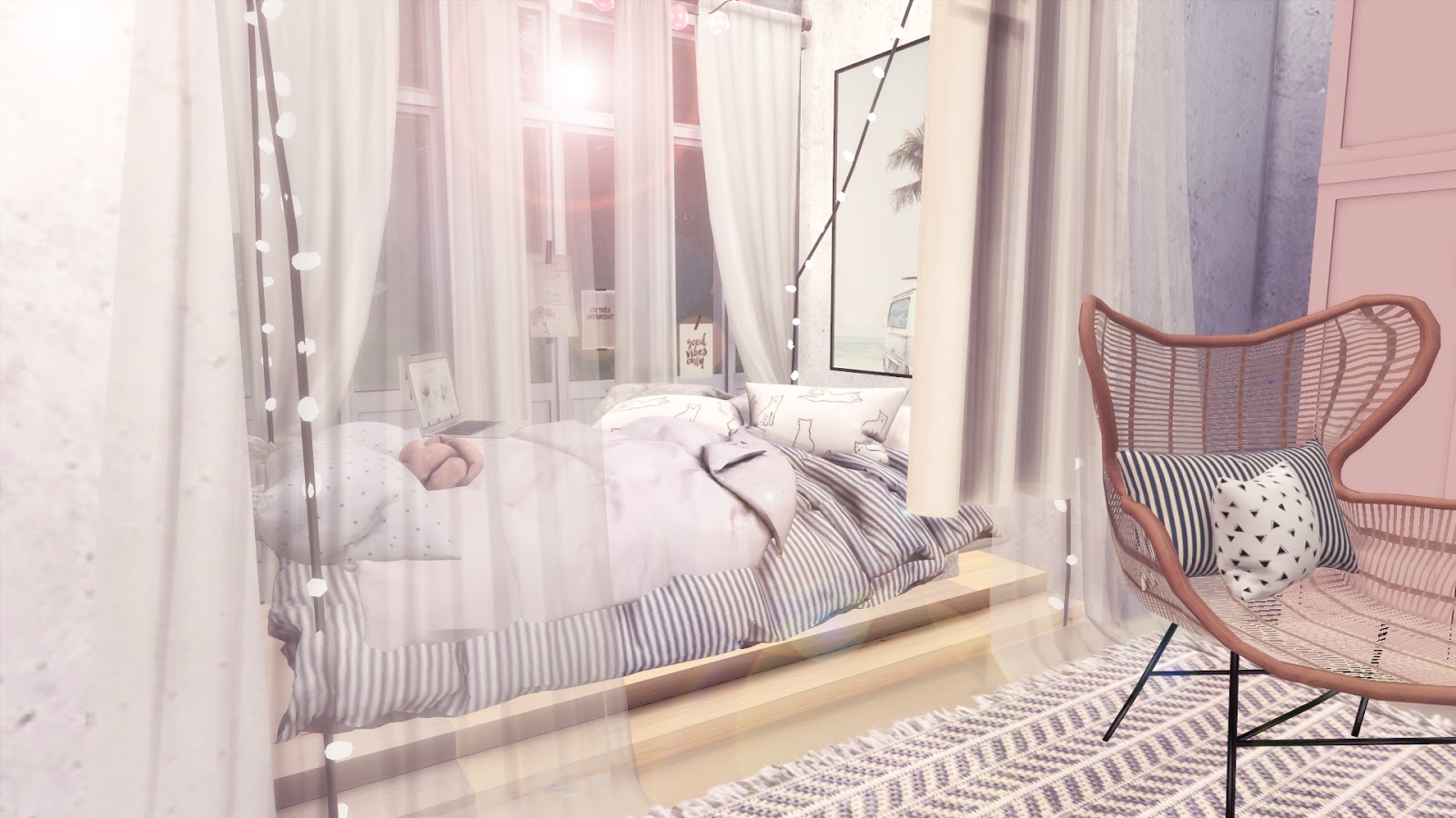 Sims 4 ARTIST TEENAGER INSTA BEDROOM DL + CC Bárbara Sims