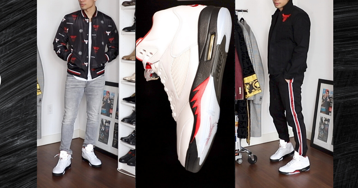 jordan 5 fire red outfits